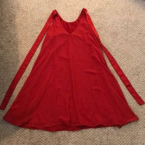 Burnt orange chiffon dress